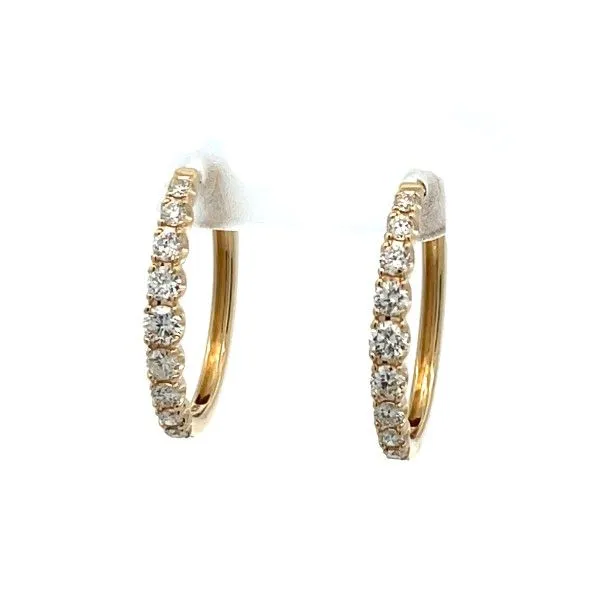 14K Yellow Diamond Hoop Earrings Dickinson Jewelers Dunkirk, MD