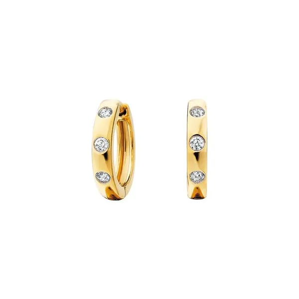 10 Karat Yellow Gold Diamond Hoop Earrings Dickinson Jewelers Dunkirk, MD