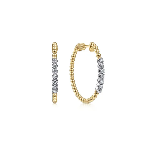 14 Karat Yellow Gold Bujukan Diamond Classic Hoop Earrings Dickinson Jewelers Dunkirk, MD