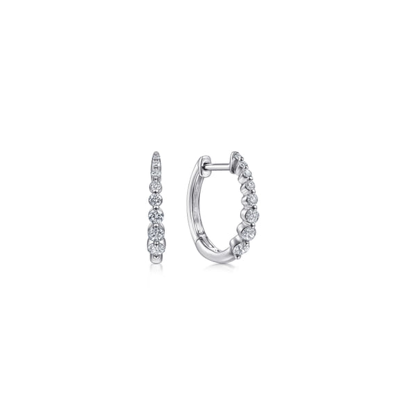 14K White Gold Diamond Hoop Earrings Dickinson Jewelers Dunkirk, MD