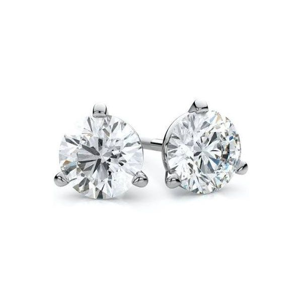 14k White Gold 1.20TDW Kathryn Cut Diamond Stud Earrings Dickinson Jewelers Dunkirk, MD