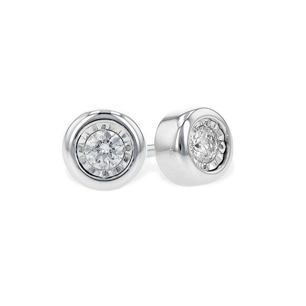 14k White Gold .10TDW Diamond Stud Earrings Dickinson Jewelers Dunkirk, MD