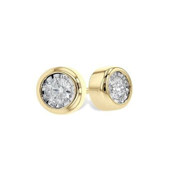 14k Yellow Gold .10TDW Diamond Stud Earrings Dickinson Jewelers Dunkirk, MD