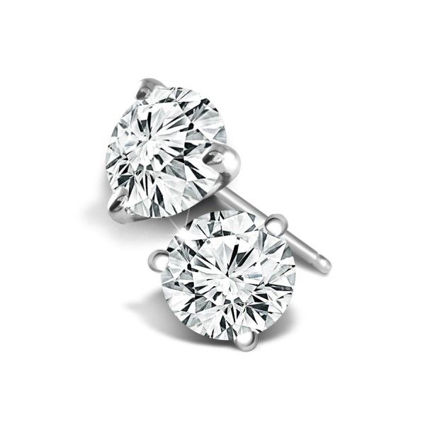 14k White Gold .95TDW Martini Set Diamond Stud Earrings Dickinson Jewelers Dunkirk, MD