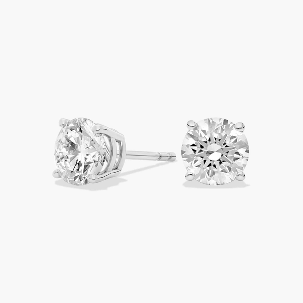 14K White Gold 2.00TDW Diamond Stud Earrings Dickinson Jewelers Dunkirk, MD