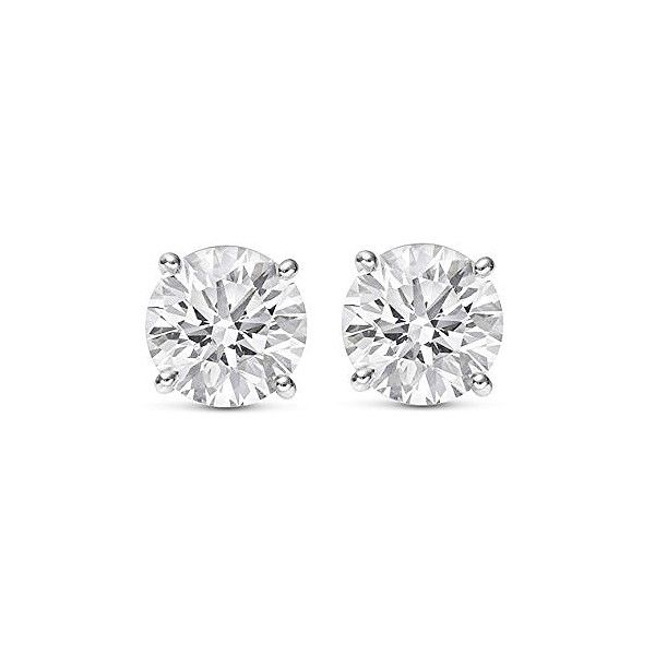 14k White Gold Lab Grown Diamond Stud Earrings Dickinson Jewelers Dunkirk, MD