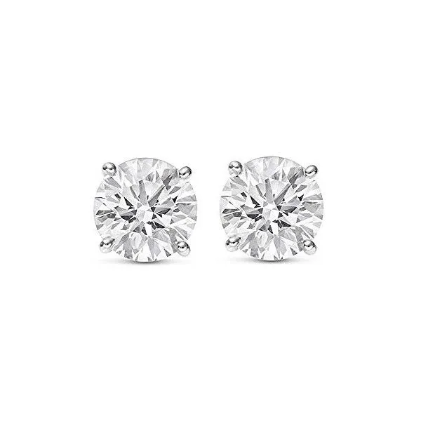 14k White Gold 3.02TDW Lab Grown Diamond Stud Earrings Dickinson Jewelers Dunkirk, MD