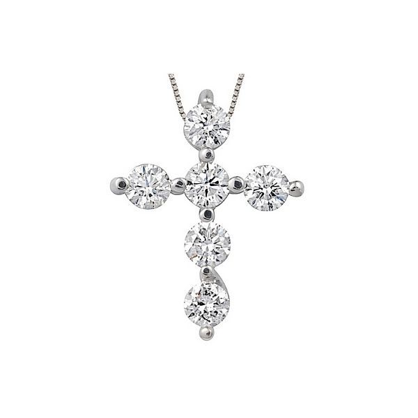 14k White Gold Diamond Cross Pendant Dickinson Jewelers Dunkirk, MD