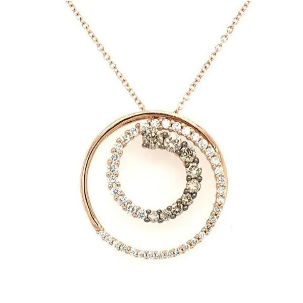 14k Strawberry Gold® With Vanilla And Chocolate Diamonds® Pendant Dickinson Jewelers Dunkirk, MD
