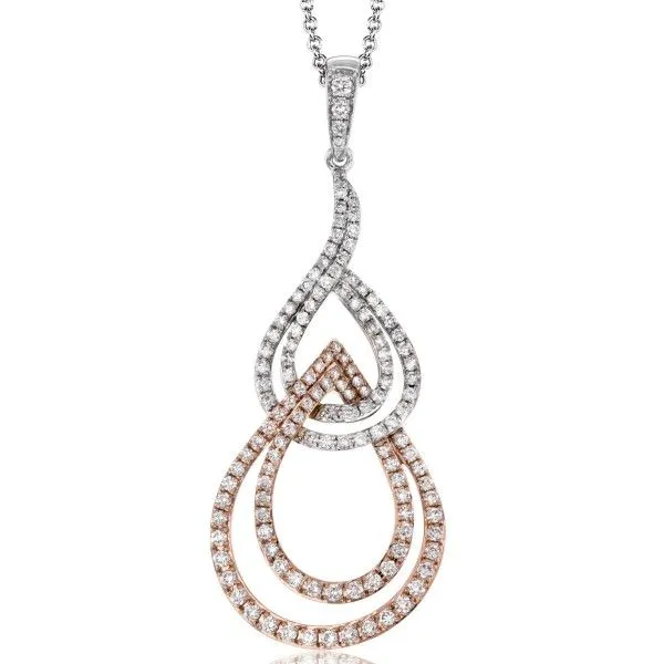 14k White-Rose Gold Diamond Pendant Dickinson Jewelers Dunkirk, MD