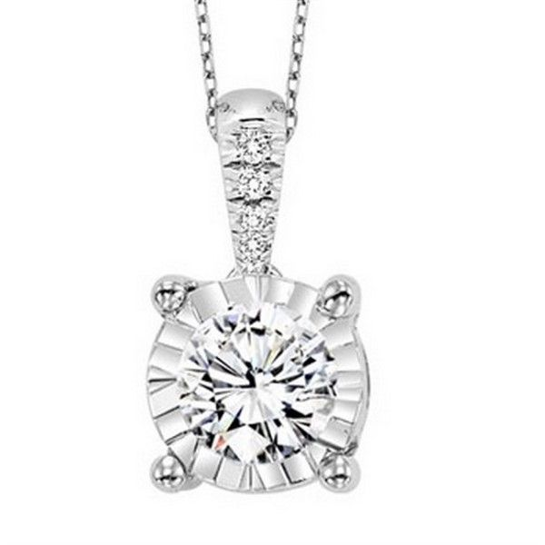 14k White Gold Diamond Solitaire Necklace Dickinson Jewelers Dunkirk, MD