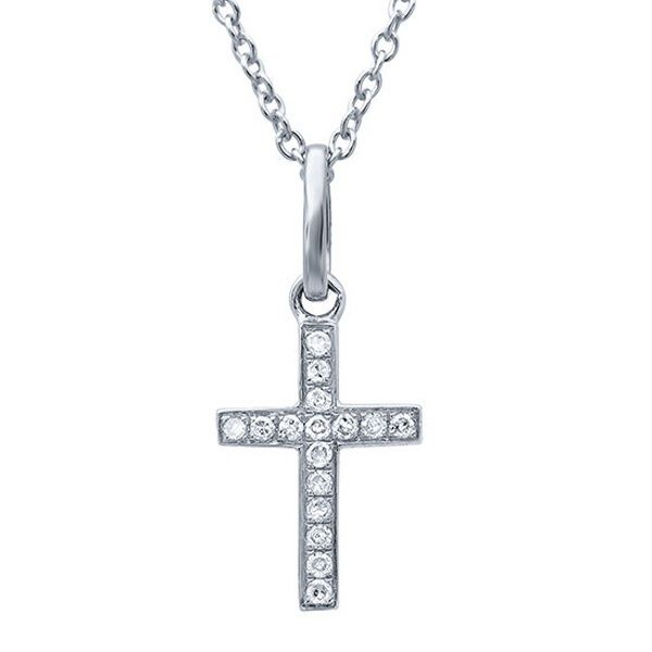 14k White Gold Diamond Cross Pendant Dickinson Jewelers Dunkirk, MD