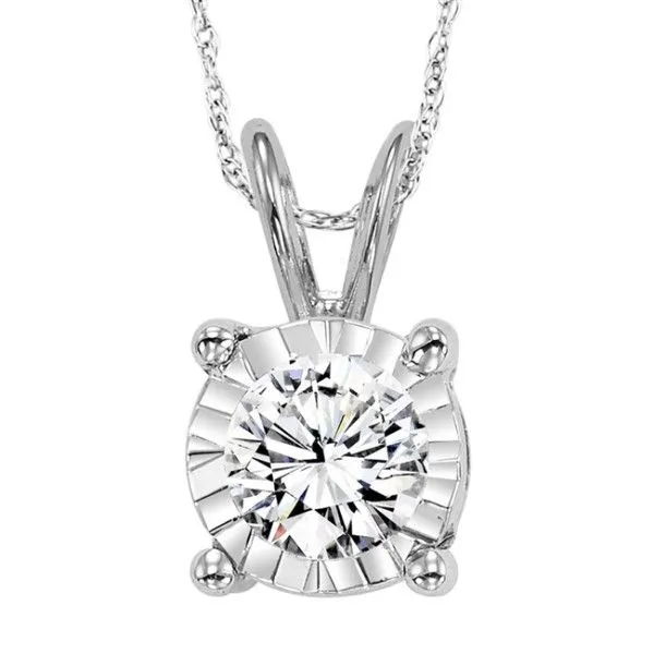 14k White Gold Diamond Solitaire Necklace Dickinson Jewelers Dunkirk, MD