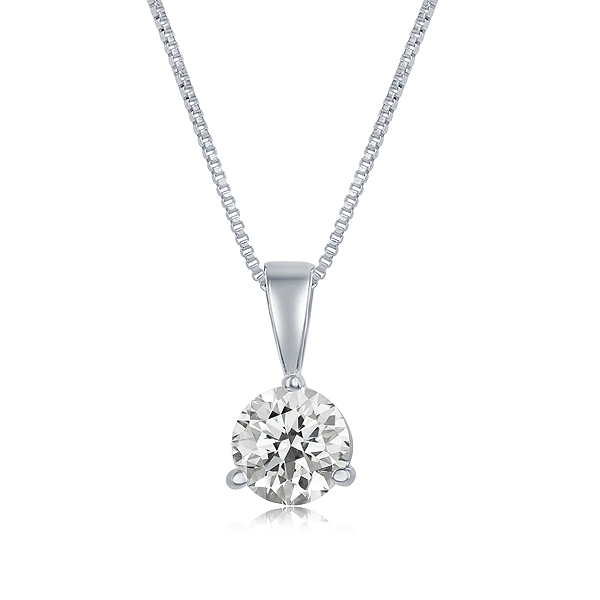 14k White Gold 1/3TDW Diamond Solitaire Pendant Dickinson Jewelers Dunkirk, MD