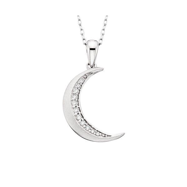 10k White Gold Crescent Moon Pendant Dickinson Jewelers Dunkirk, MD