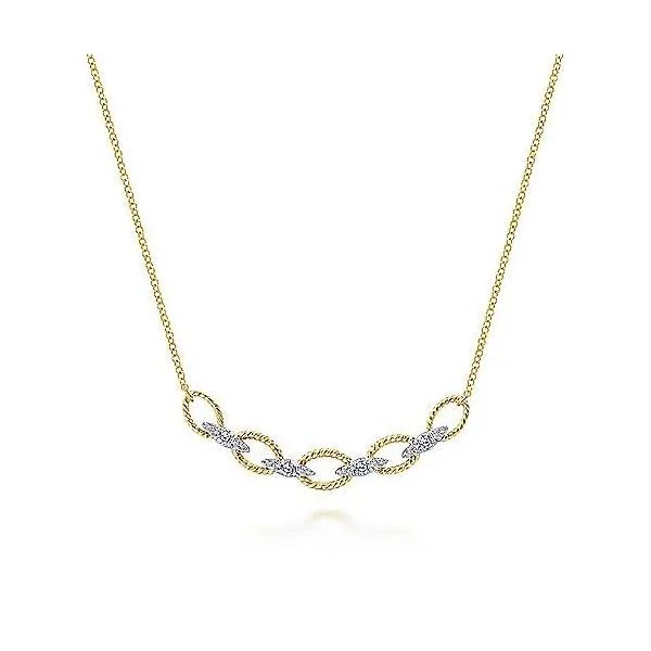 14k Yellow-White Gold Diamond Necklace Dickinson Jewelers Dunkirk, MD