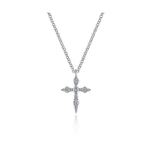 14k White Gold Diamond Cross Pendant Dickinson Jewelers Dunkirk, MD