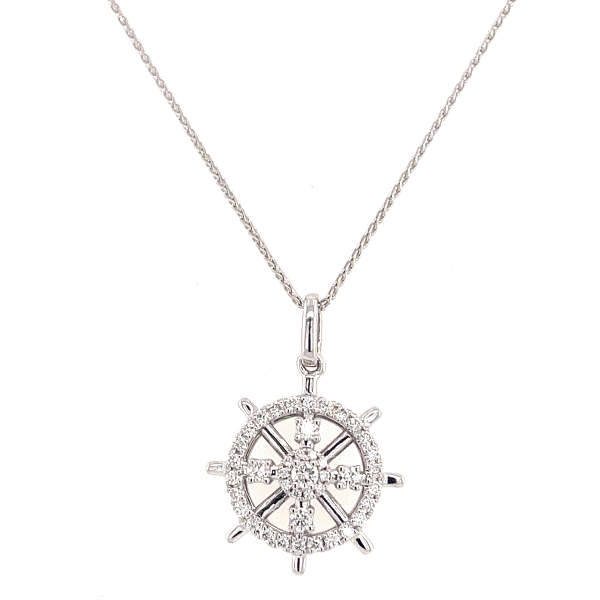 14k White Gold Diamond Compass Pendant Dickinson Jewelers Dunkirk, MD