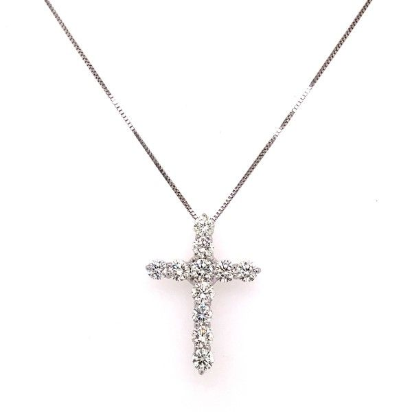 14k White Gold Diamond Cross Pendant Dickinson Jewelers Dunkirk, MD