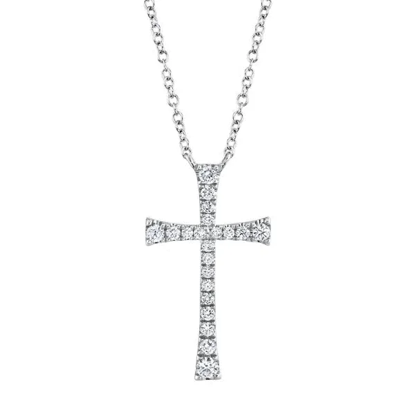 14k White Gold Diamond Cross Pendant Dickinson Jewelers Dunkirk, MD
