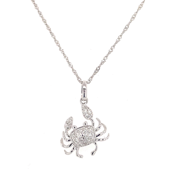 14k White Gold Diamond Crab Pendant Dickinson Jewelers Dunkirk, MD