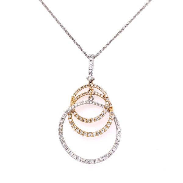 14k White-Yellow Gold Diamond Necklace Dickinson Jewelers Dunkirk, MD