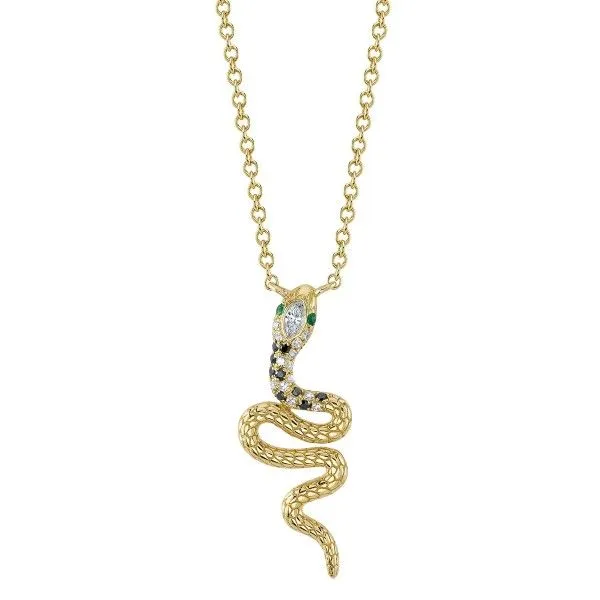 14k Yellow Gold Diamond Snake Necklace Dickinson Jewelers Dunkirk, MD