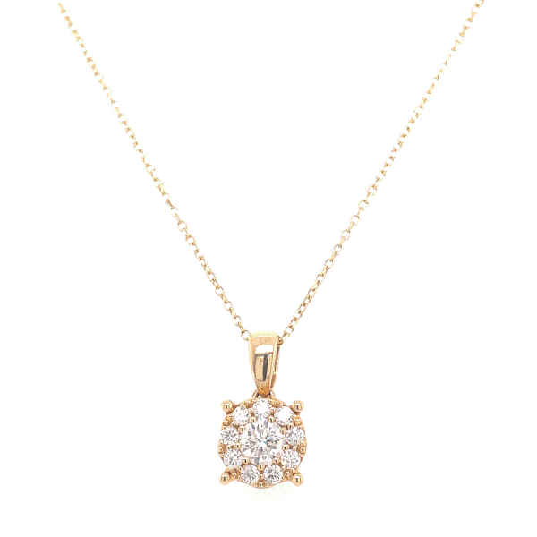 14k Yellow Gold Diamond Cluster Pendant Dickinson Jewelers Dunkirk, MD