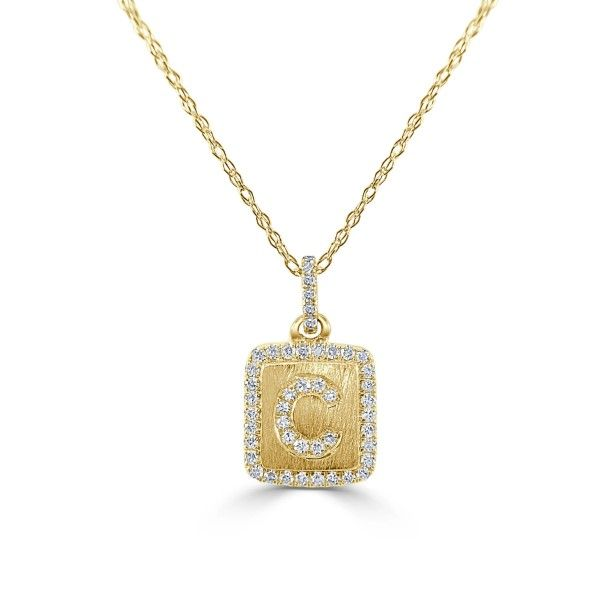 14k Yellow Gold Diamond Initial Pendant Dickinson Jewelers Dunkirk, MD