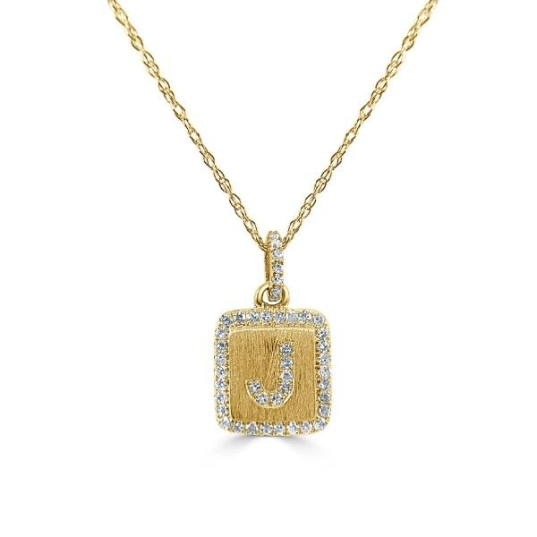 14k Yellow Gold Diamond Initial Pendant Dickinson Jewelers Dunkirk, MD