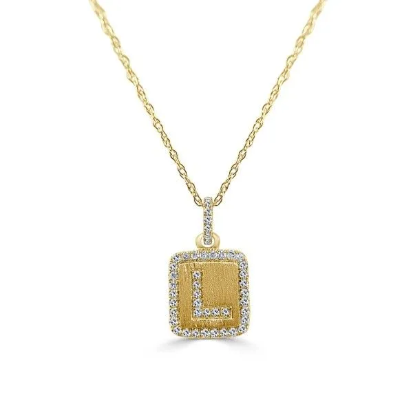 14k Yellow Gold Diamond Initial Pendant Dickinson Jewelers Dunkirk, MD