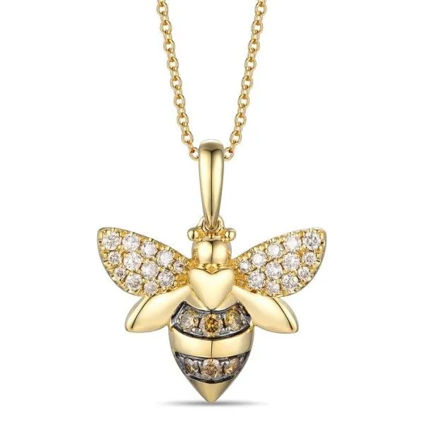 14k Gold Chocolate and Vanilla Diamonds®  Bee Pendant Dickinson Jewelers Dunkirk, MD