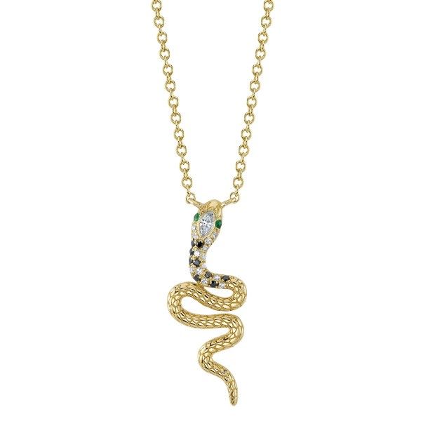14k Yellow Gold Diamond Snake Necklace Dickinson Jewelers Dunkirk, MD