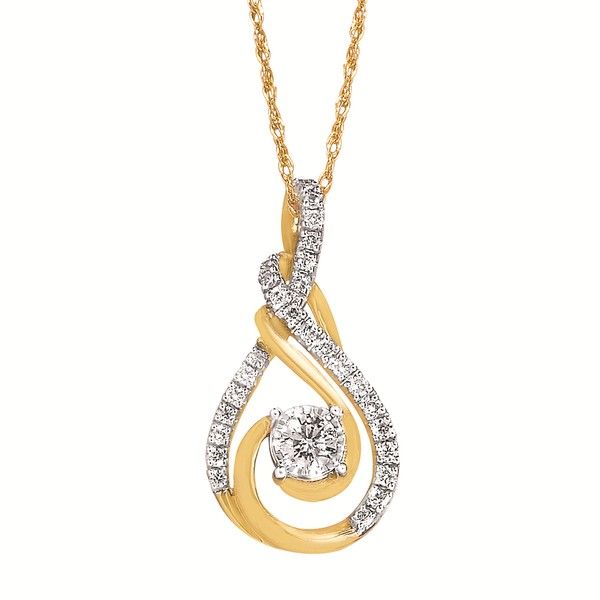 14k Yellow Gold Diamond Teardrop Pendant Dickinson Jewelers Dunkirk, MD