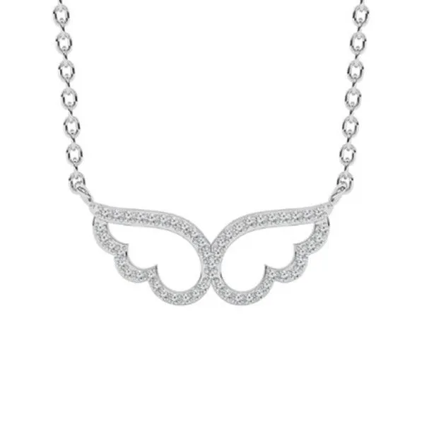 10k White Gold Diamond Angel Wings Necklace Dickinson Jewelers Dunkirk, MD