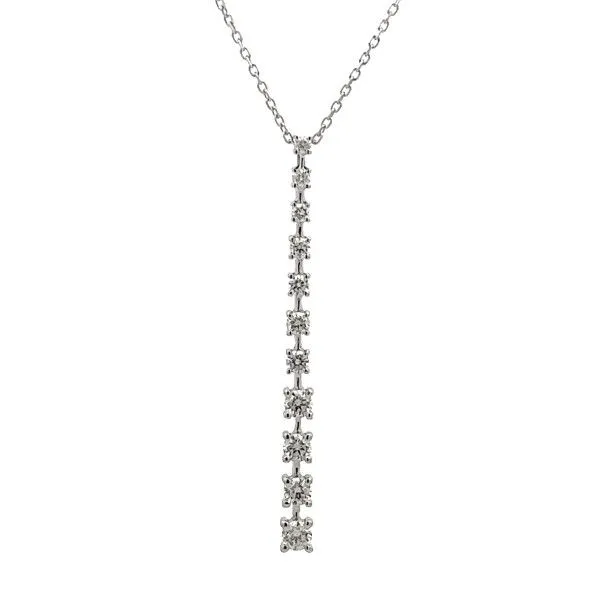14k White Gold Diamond Drop Pendant Dickinson Jewelers Dunkirk, MD