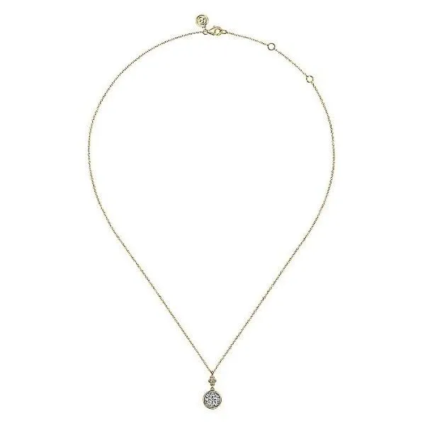14k Yellow-White Gold Diamond Pendant Image 2 Dickinson Jewelers Dunkirk, MD