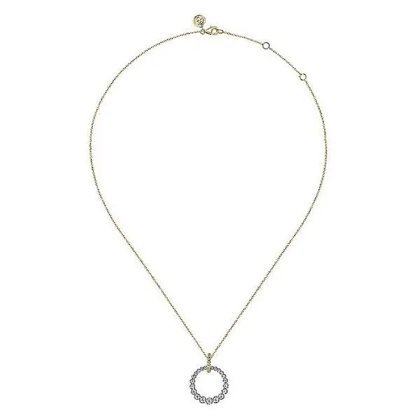 14Kt Yellow-White Gold Bujukan Circle Pendant Image 2 Dickinson Jewelers Dunkirk, MD