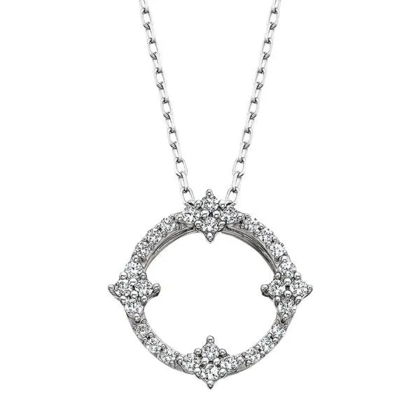 14Kt White Gold Circle Diamond Pendant Dickinson Jewelers Dunkirk, MD
