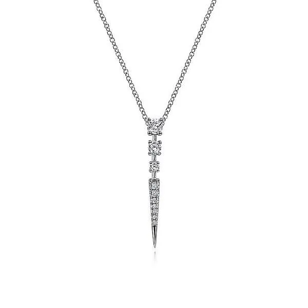 14Kt White Diamond Spike Necklace Dickinson Jewelers Dunkirk, MD