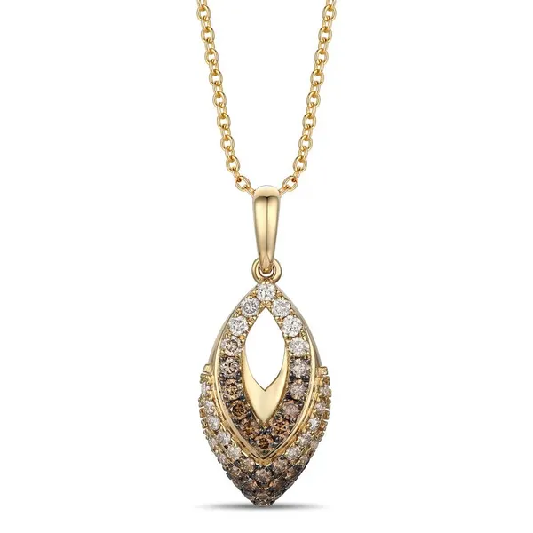 14Kt Yellow Gold Le Vian Chocolate Ombré Diamonds Drop Pendant Dickinson Jewelers Dunkirk, MD