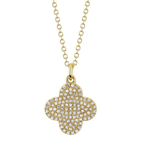 14Kt Yellow Diamond Clover Pendant on Chain Dickinson Jewelers Dunkirk, MD