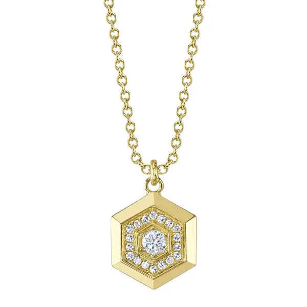 14Kt Yellow Diamond Hexagon Pendant on Chain Dickinson Jewelers Dunkirk, MD