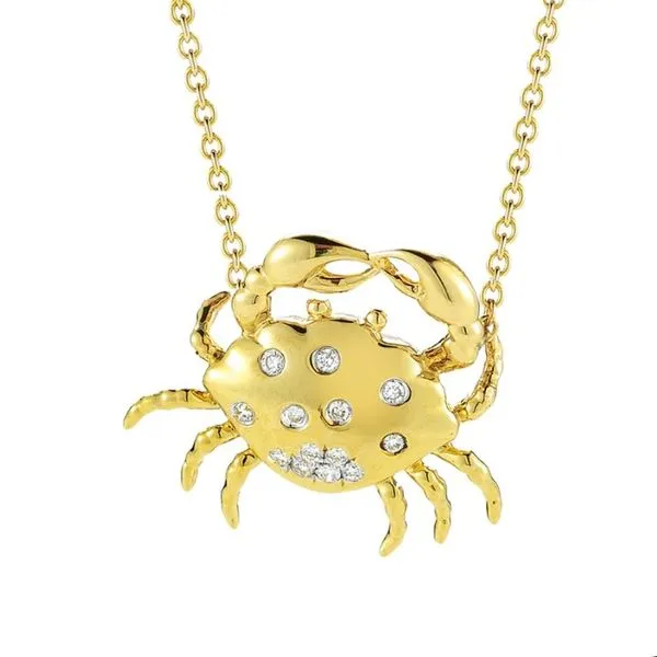 14Kt Yellow Gold Diamond Crab Necklace Dickinson Jewelers Dunkirk, MD