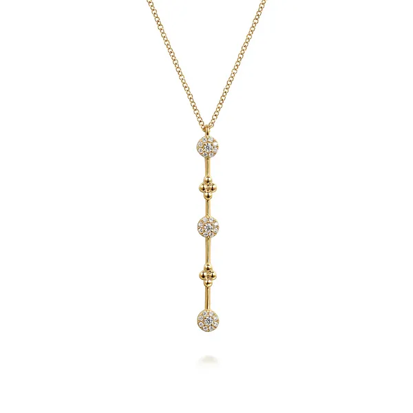 14Kt Yellow Gold Bujukan Diamond Bar Pendant Necklace Dickinson Jewelers Dunkirk, MD