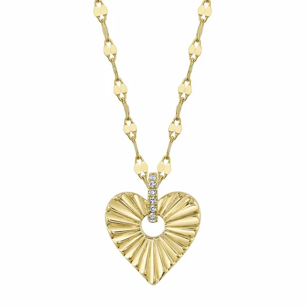 Fluted Heart Pendant on Fancy Chain Dickinson Jewelers Dunkirk, MD