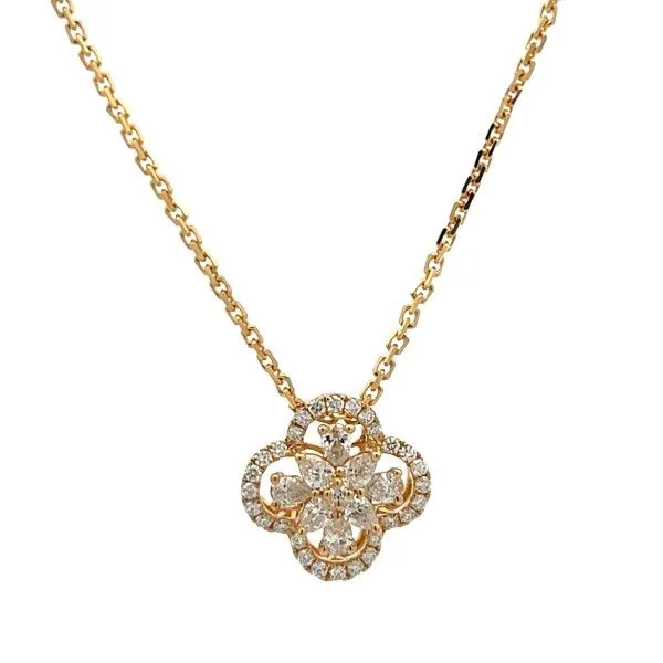 18K Yellow Gold Diamond Clover Pendant Dickinson Jewelers Dunkirk, MD