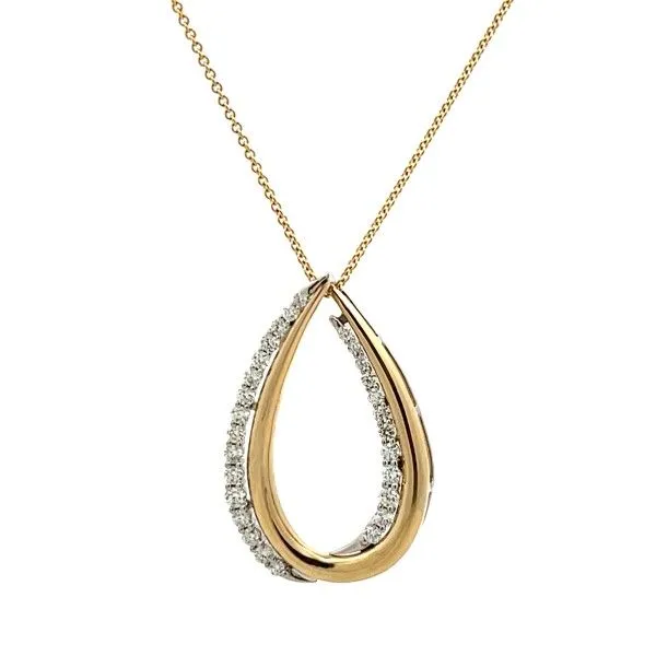14 Karat Two-Tone Double Teardrop Pendant Dickinson Jewelers Dunkirk, MD