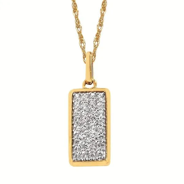 14Kt Yellow Pave Diamond Dog Tag Pendant Dickinson Jewelers Dunkirk, MD