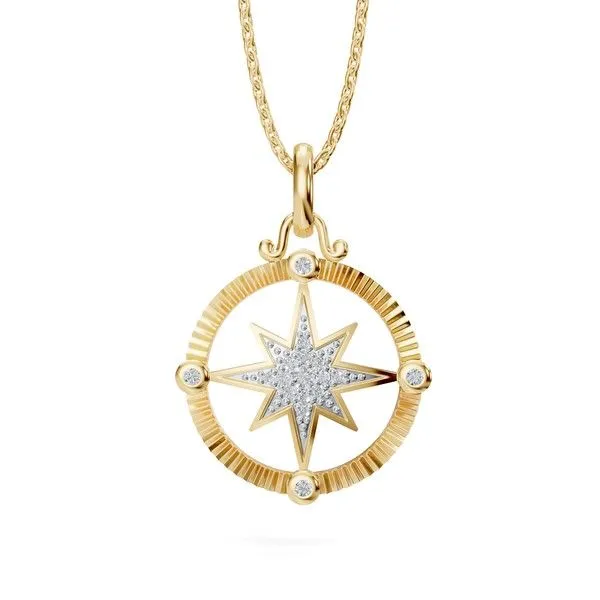 10Kt Two-Tone Compass Cutout Pendant Dickinson Jewelers Dunkirk, MD